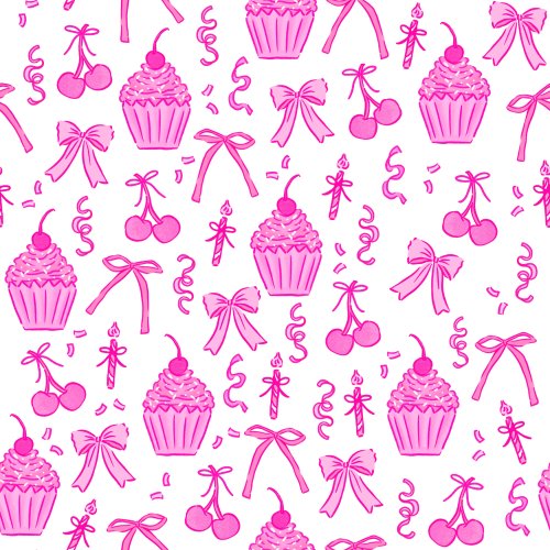 happy birthday cupcake fabric