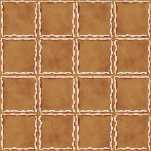 A watercolor textured design to look like frosted gingerbread in a checkered pattern