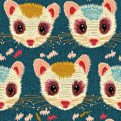 knitted possum faces
