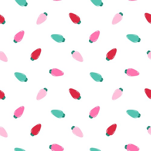  Christmas light bulbs in shades of pink, green, and red 