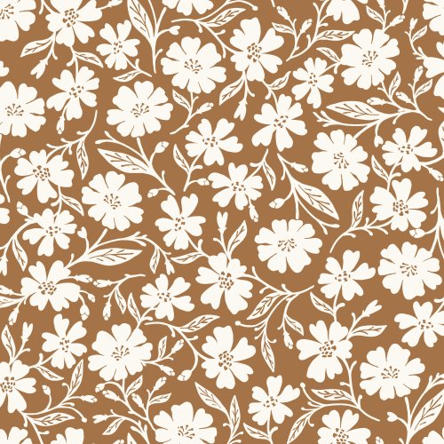brown floral design