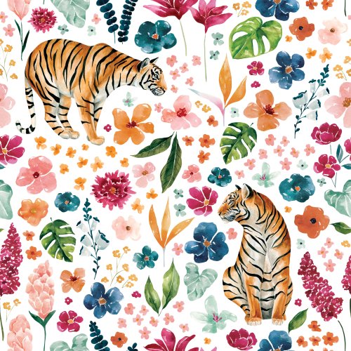tiger floral design