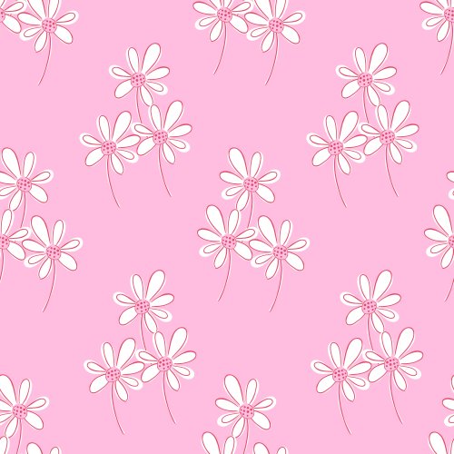 simple groups of three daisies repeated across a plain background