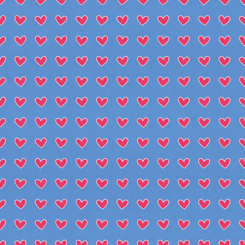 pink heart stickers on a blue background