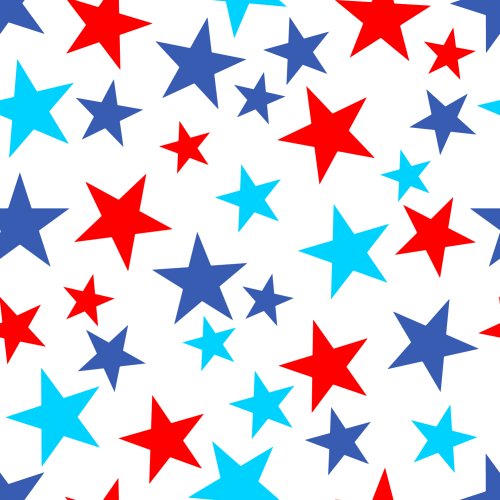 Red, blue, white stars