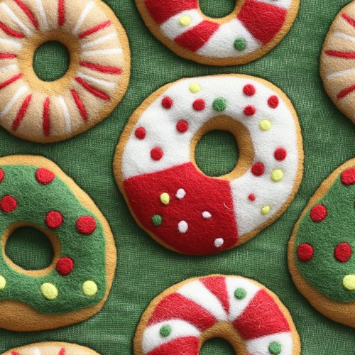 realistic look felt christmas donuts