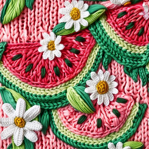 knitted watermelon design