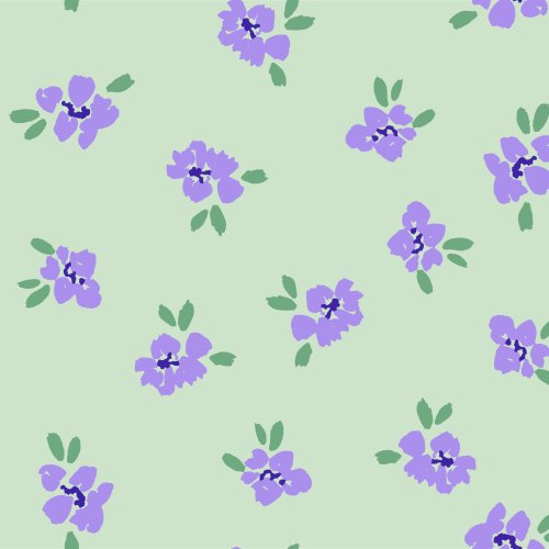 hand drawn floral tossed multi directional