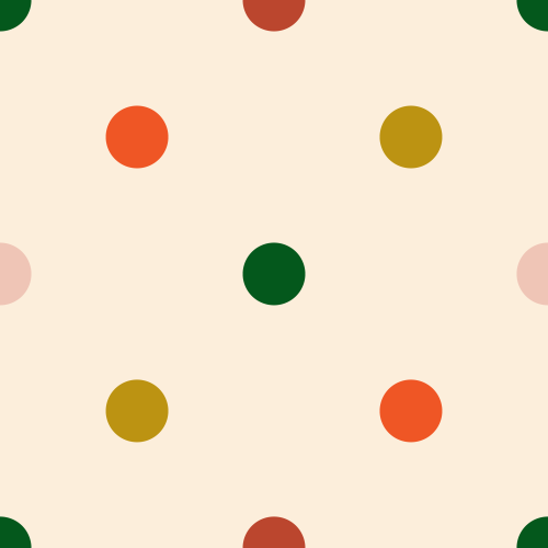 Red, gold, green, pink polka dots to co ordinate with Festive Gifts print