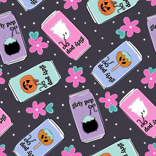 Halloween themed Girly Pop soda cans 