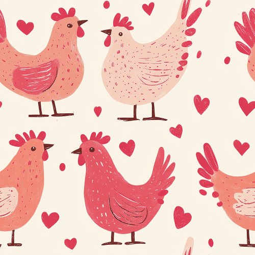 pink valentine's day chickens