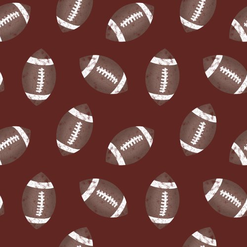 footballs on burgundy background