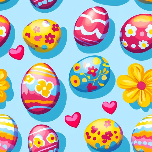 colorful bright easter eggs