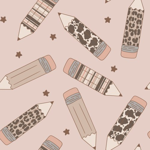 pink and animal print back to school pencils