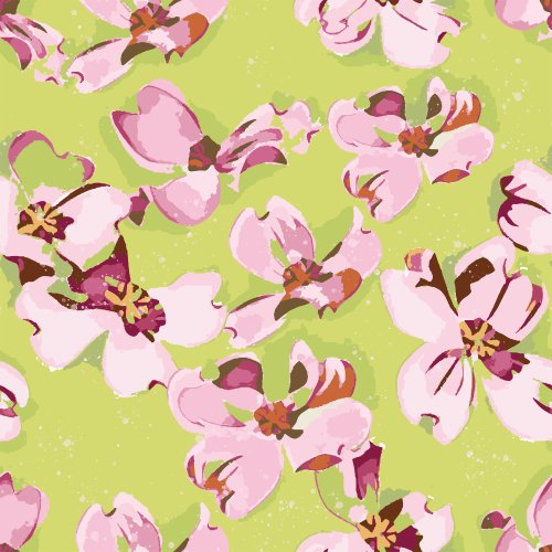 Abstract yet distinctive dogwood blossoms