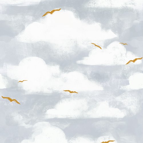 cloudy sky with birds