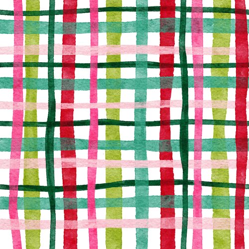 bright watercolor christmas plaid