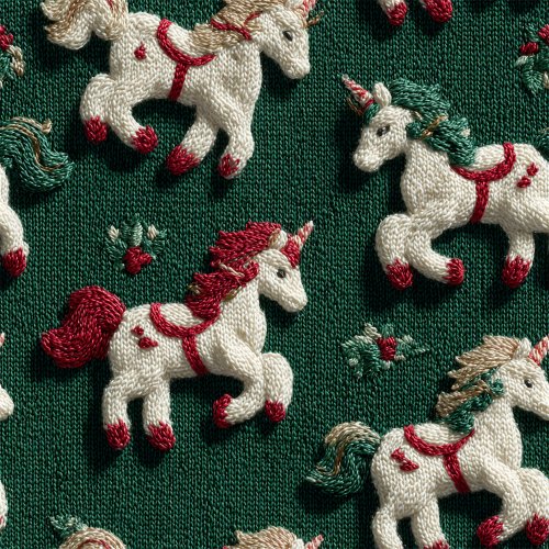 knitted 3D look christmas unicorns