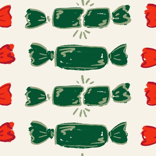 Hand drawn bonbon or Christmas crackers going pop