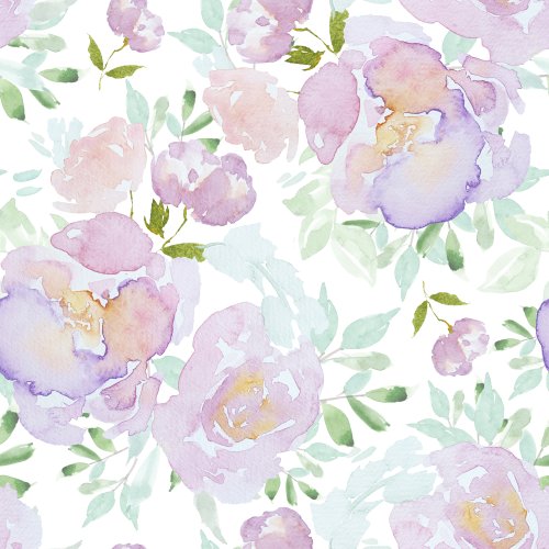 purple watercolor floral design