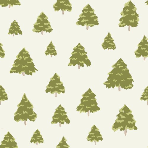 green christmas trees on cream background