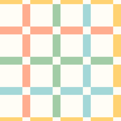Check pattern featuring broad horizontal and vertical stripes forming evenly spaced squares in a simple geometric design.