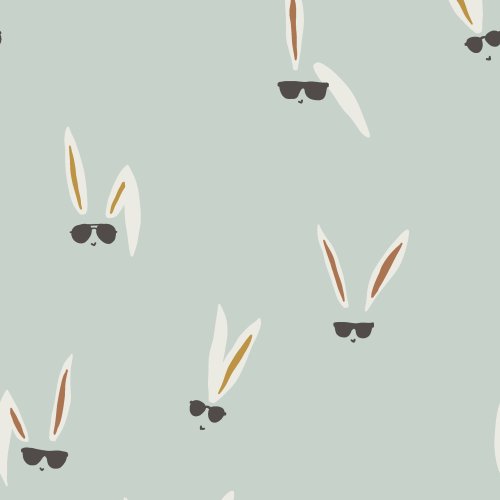 Minimal Easter bunny rabbit ears and sunglasses for a cool, modern twist to gender-neutral Easter designs in pastel spring colors.