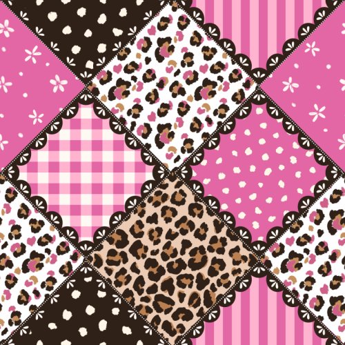 Diamond faux patchwork with leopard and gingham prints 