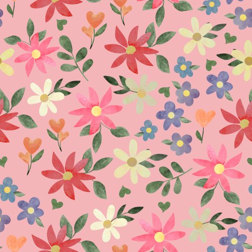 watercolor florals on a solid background