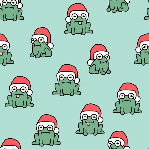christmas frogs with santa hat