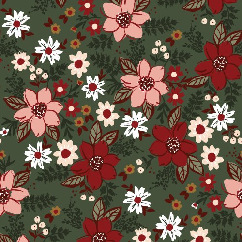 red green and blush pink christmas floral design