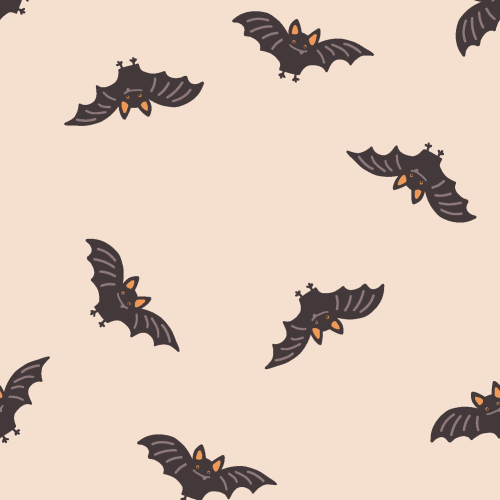 little monster bats tossed on earthy halloween colors