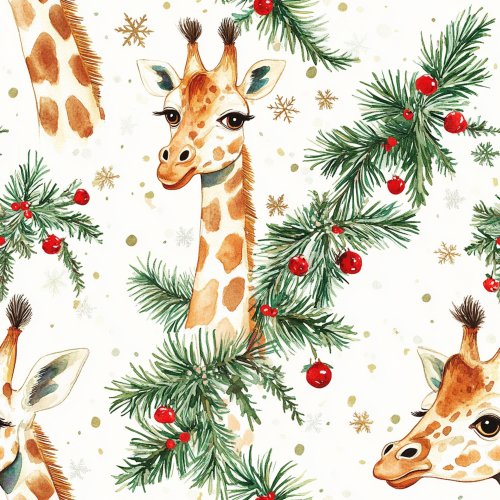 christmas giraffes with garland