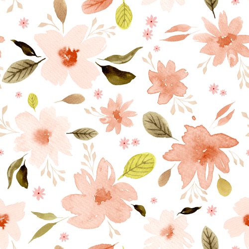 Gum Blossoms print is a pretty floral design from The Whimsy Native Floral Collection with pink florals and off white background its perfect for women's clothing or little girls apparel by Deer Fiorella Design.