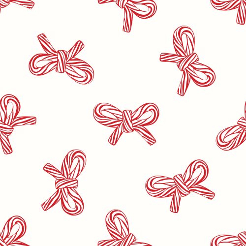 Tossed Christmas Candy Cane Peppermint Bows 