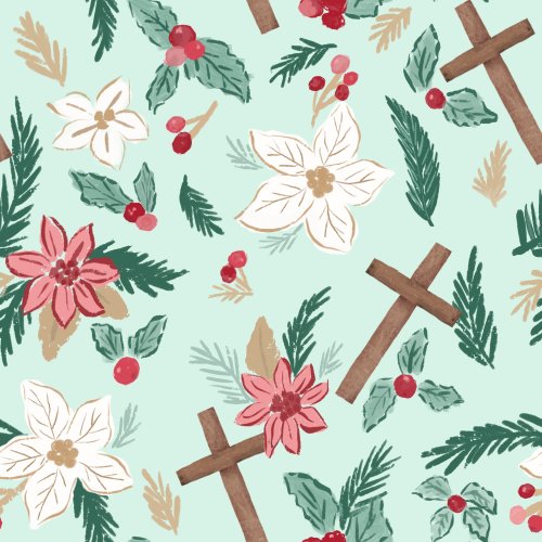 holiday floral with crosses