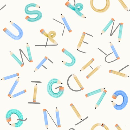 curvy whimsical pencils turned into alphabet letters