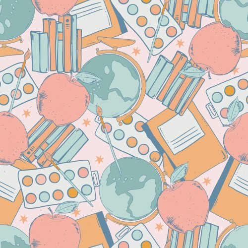 back to school design with globes and school supplies
