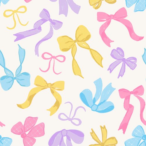 pastel pink yellow and blue spring bows