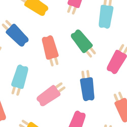 Multi Colored Summer Popsicles on a white background. 