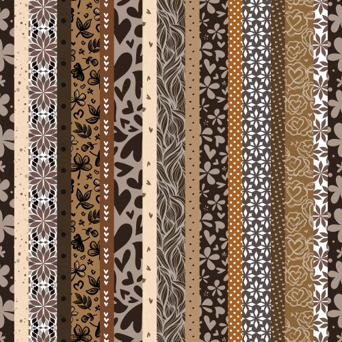 a vertical stripe collage of brown designs for November theme