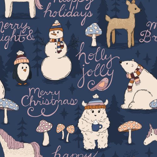 arctic animals with christmas text