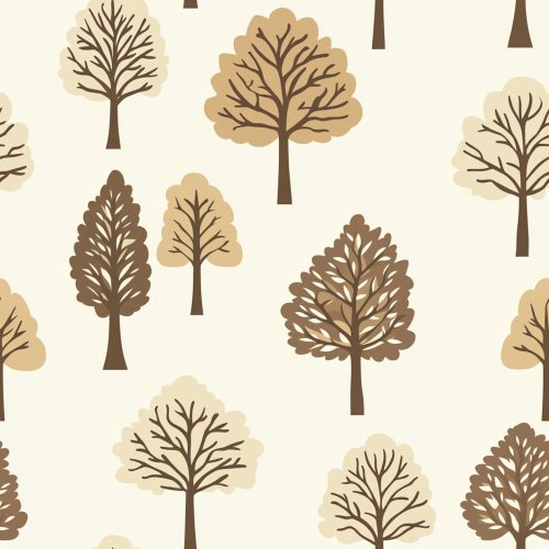 tan trees on cream background