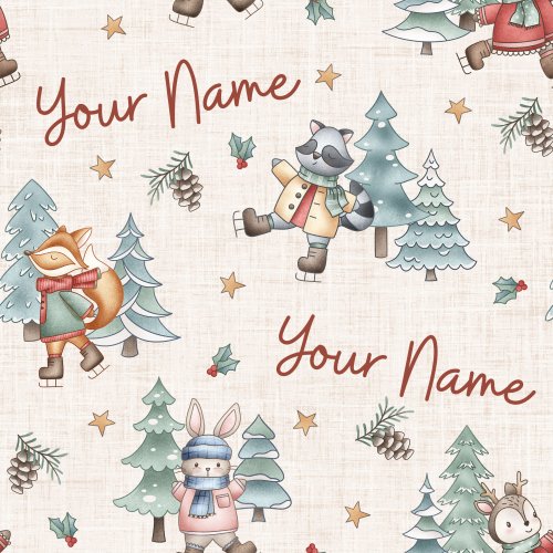 personalized christmas name fabric