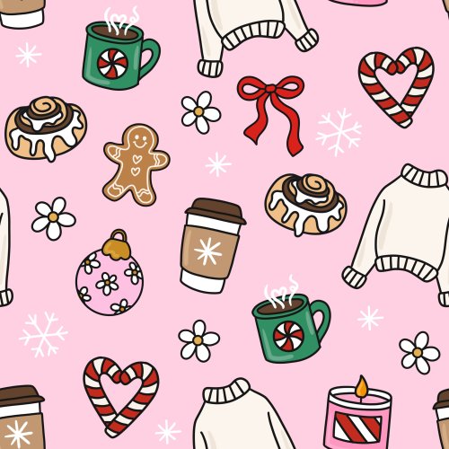 pink christmas motifs