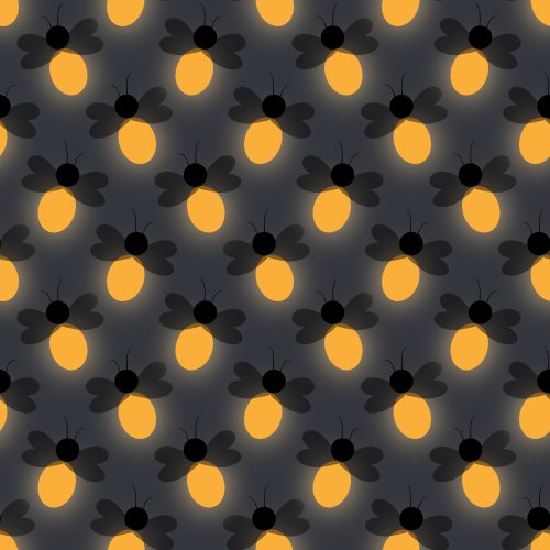 a grid of fireflies on a dark blue background