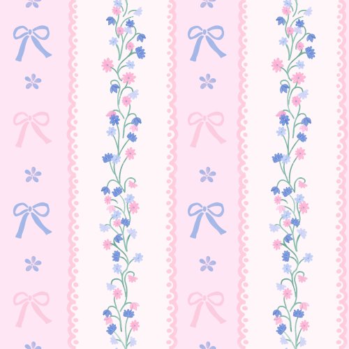 pastel pink and blue floral stripes