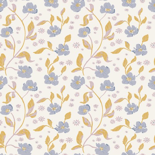 Lovely pastel flower vines on a cream background
