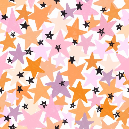 orange pink and purple halloween star design