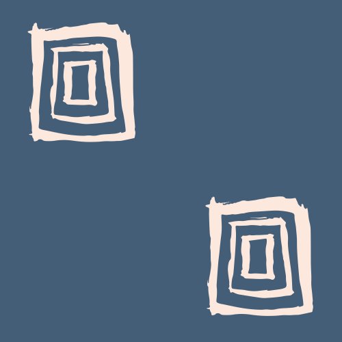 Simple hand painted square shapes, stripes creating a modern spacious design. great colors